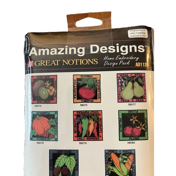 Great Notions Amazing Designs Embroidery Pack Fruits Vegetables AD1120 - 1997 - Picture 3 of 5